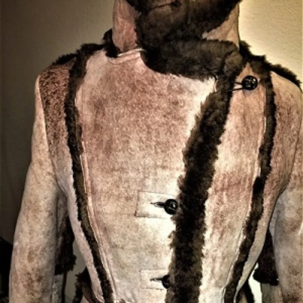 Shearling Fur Coat & Wrap Kilt/Skirt 1 of kind